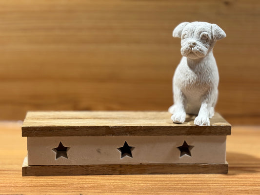 Boxer Figur auf Podest Holz Erinnerung #1
