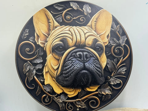 Französische Bulldogge Türschild / Dekoschild / Blechschild