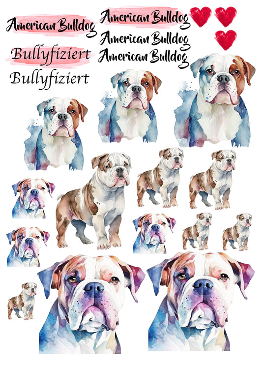 American Bulldog Wasserschiebefolie / Kerzentattoos #1