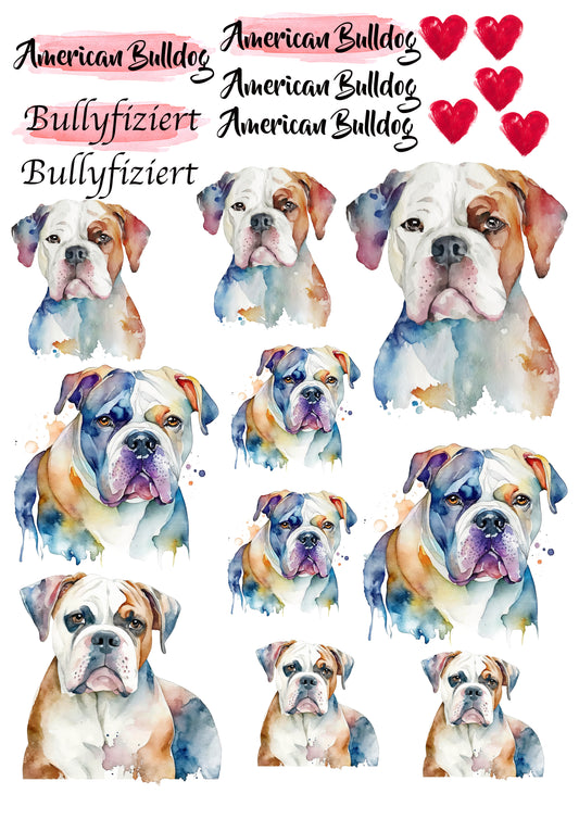 American Bulldog Wasserschiebefolie / Kerzentattoos #5