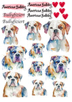 American Bulldog Wasserschiebefolie / Kerzentattoos