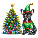 Französische Bulldogge Bügelbild Weihnachten #38