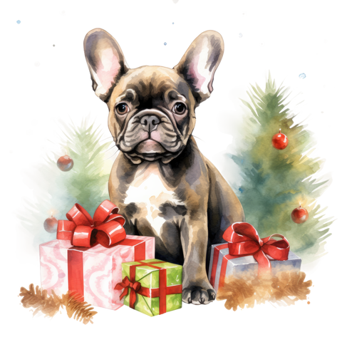 Französische Bulldogge Bügelbild Weihnachten #86