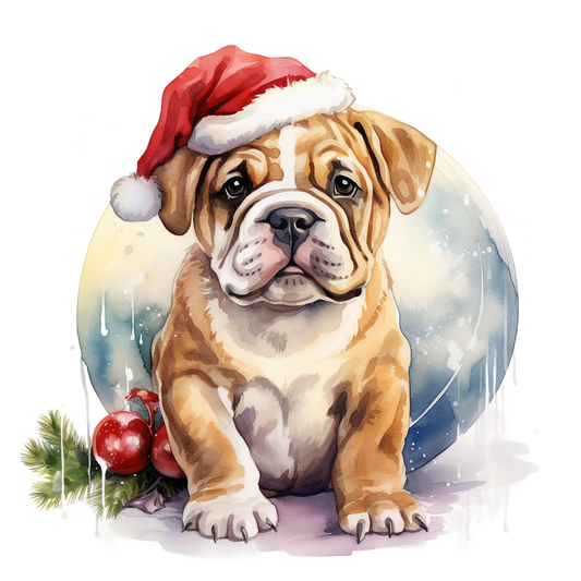 Englische Bulldogge Bügelbild Weihnachten #21