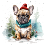 Französische Bulldogge Bügelbild Weihnachten #10