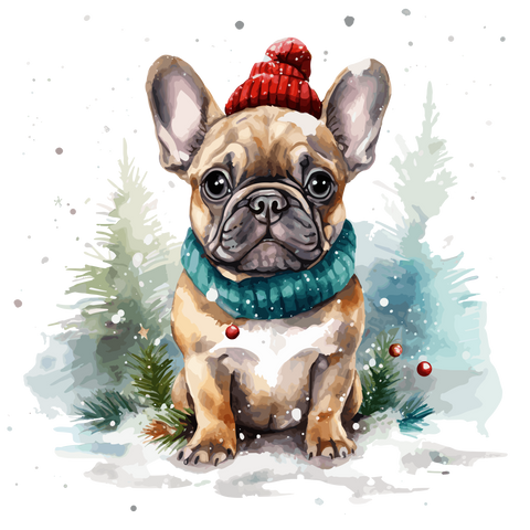 Französische Bulldogge Bügelbild Weihnachten #10