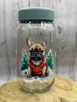 Französische Bulldogge Glas Weihnachten sofort versandbereit