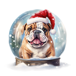 Englische Bulldogge Bügelbild Weihnachten #19
