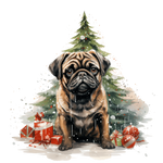 Mops Bügelbild Weihnachten #29