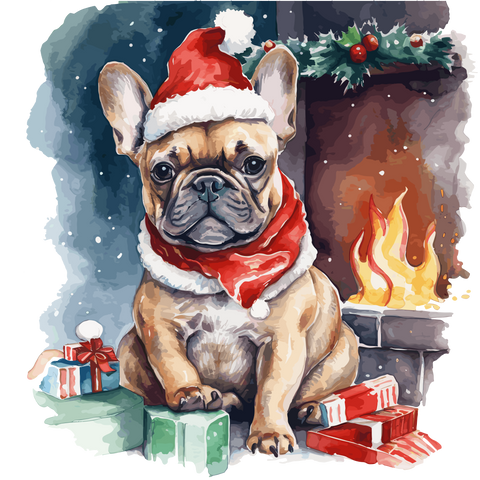 Französische Bulldogge Bügelbild Weihnachten #3