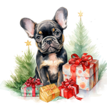 Französische Bulldogge Bügelbild Weihnachten #85