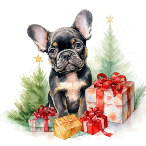 Französische Bulldogge Bügelbild Weihnachten #85