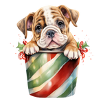 Englische Bulldogge Bügelbild Weihnachten #2