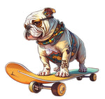 Englische Bulldogge Bügelbild Skater #3