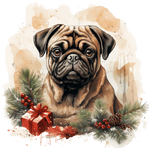 Mops Bügelbild Weihnachten #2