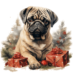 Mops Bügelbild Weihnachten #30