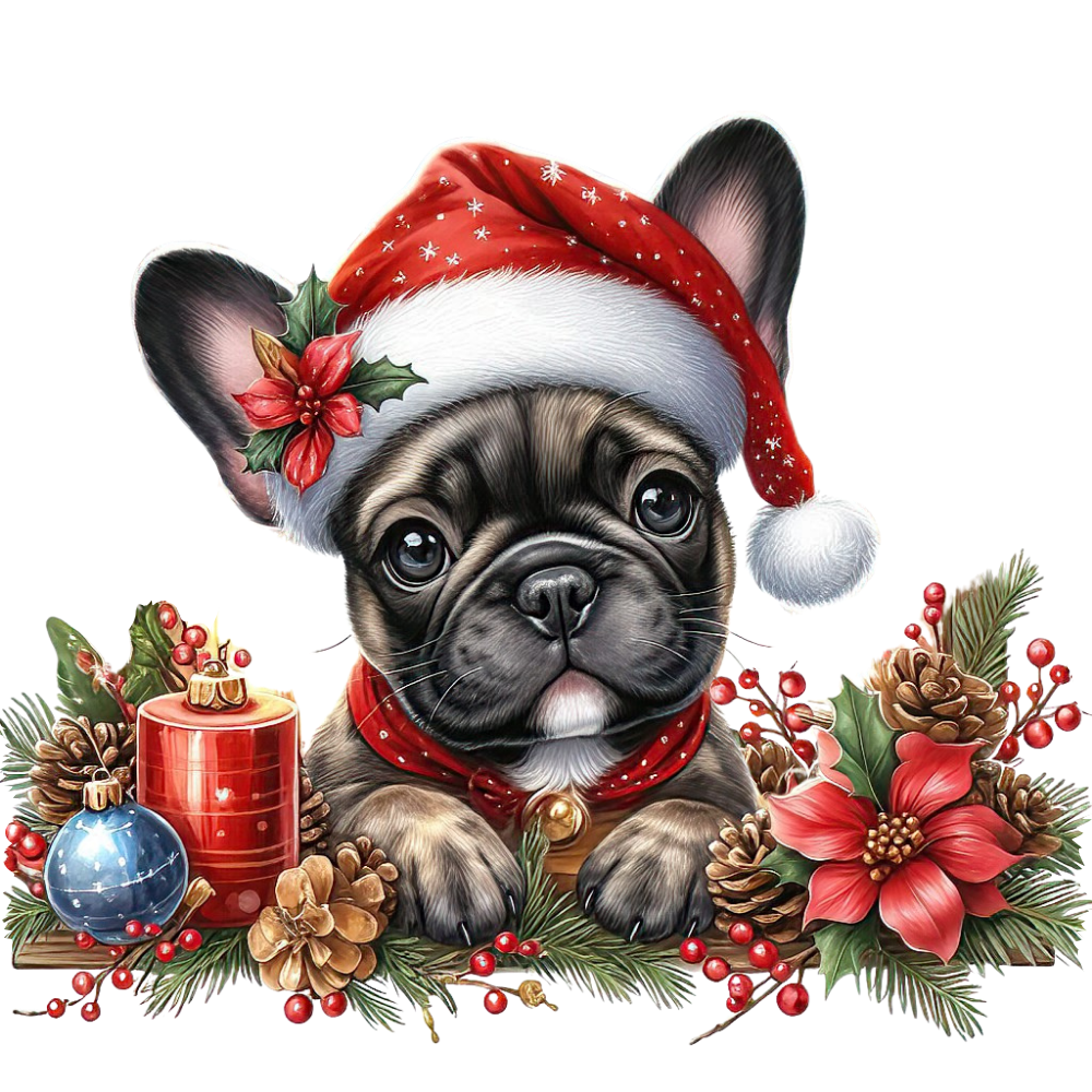 Französische Bulldogge Bügelbild Weihnachten #144