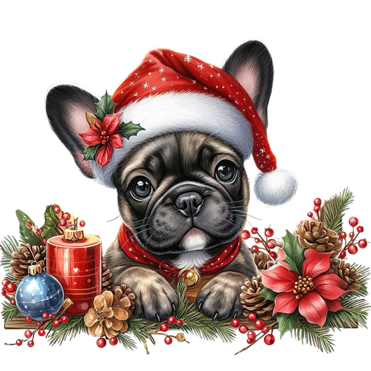 Französische Bulldogge Bügelbild Weihnachten #144