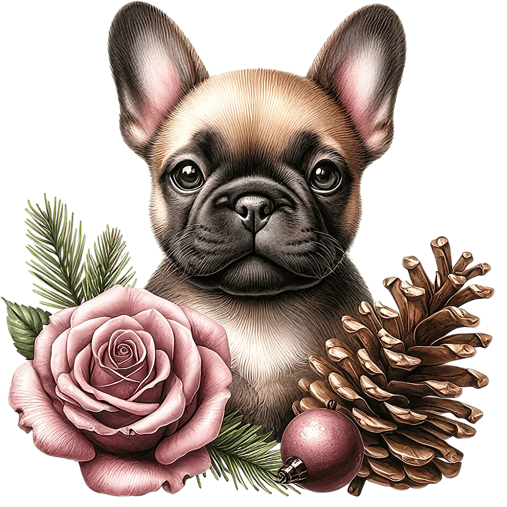 Französische Bulldogge Bügelbild Weihnachten #146