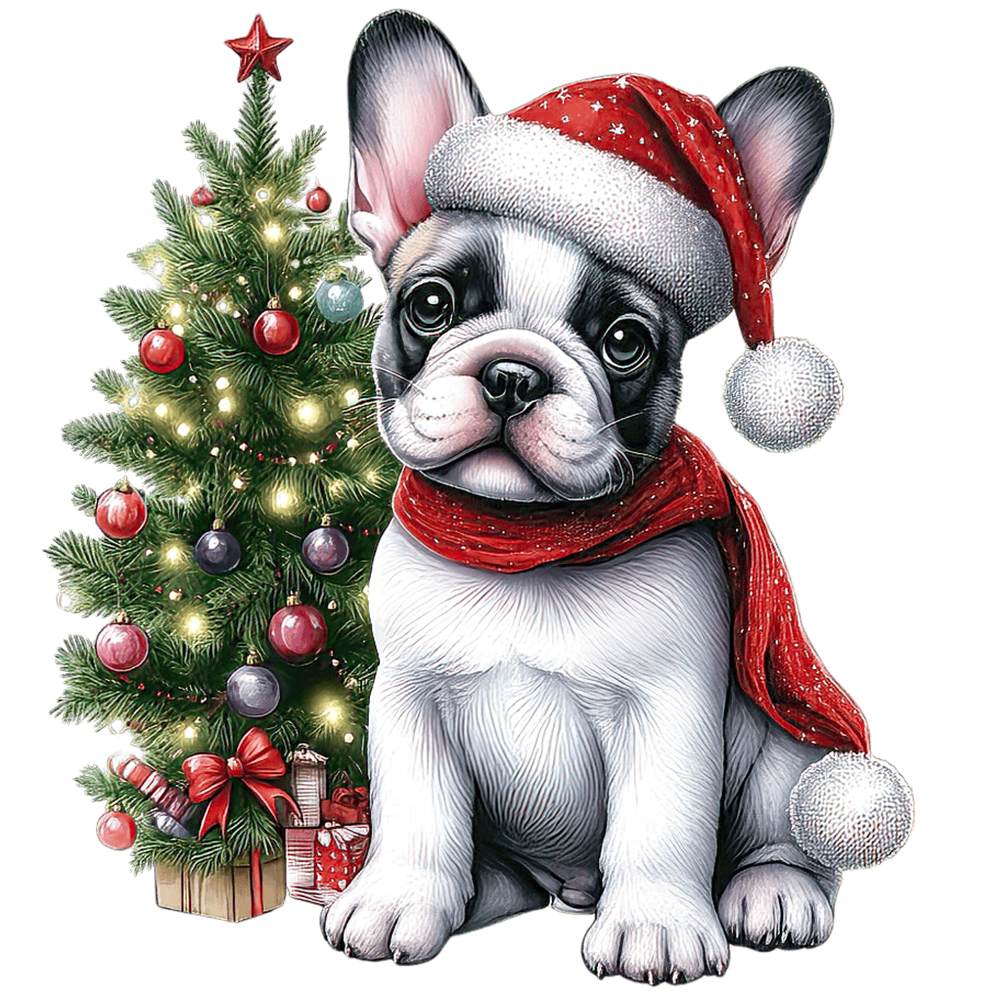 Französische Bulldogge Bügelbild Weihnachten #139