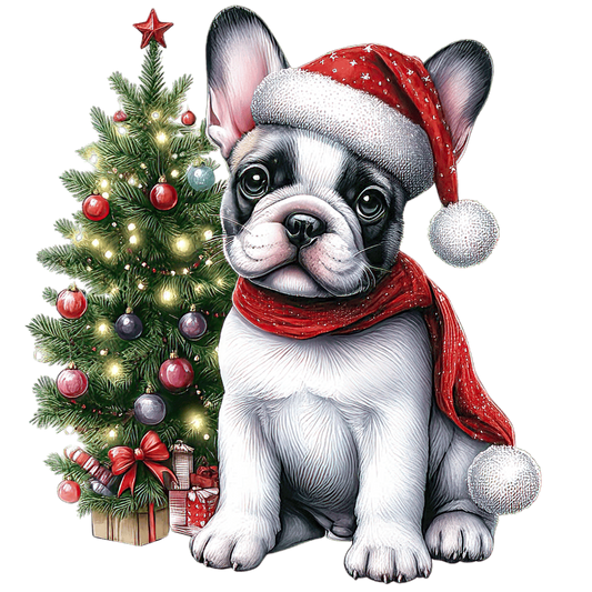 Französische Bulldogge Bügelbild Weihnachten #139