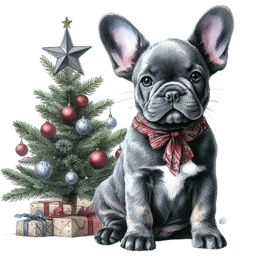 Französische Bulldogge Bügelbild Weihnachten #140