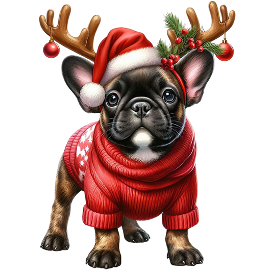Französische Bulldogge Bügelbild Weihnachten #147