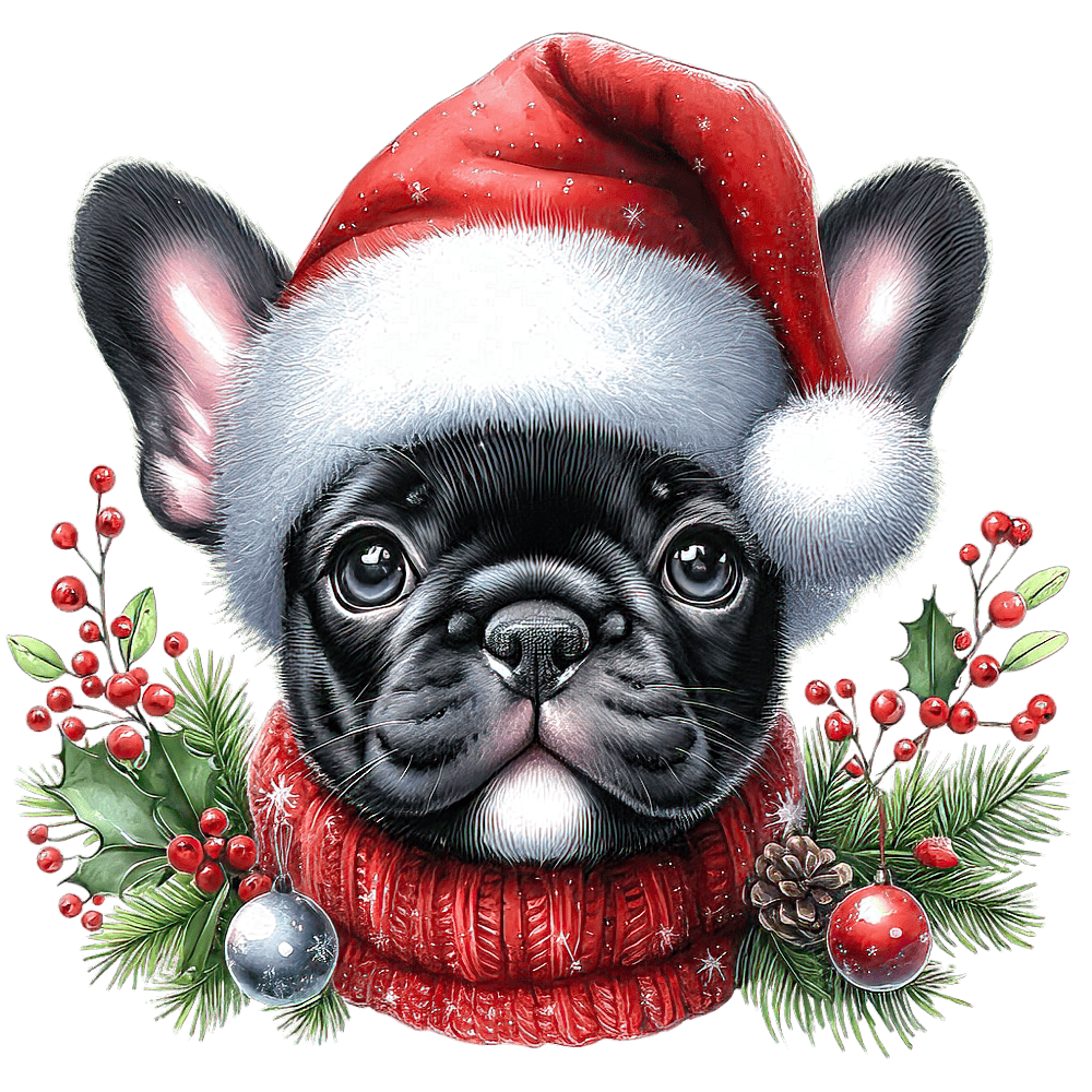 Französische Bulldogge Bügelbild Weihnachten #148