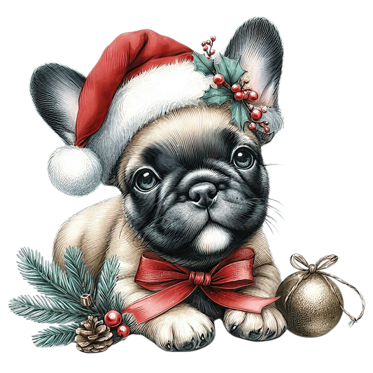 Französische Bulldogge Bügelbild Weihnachten #149