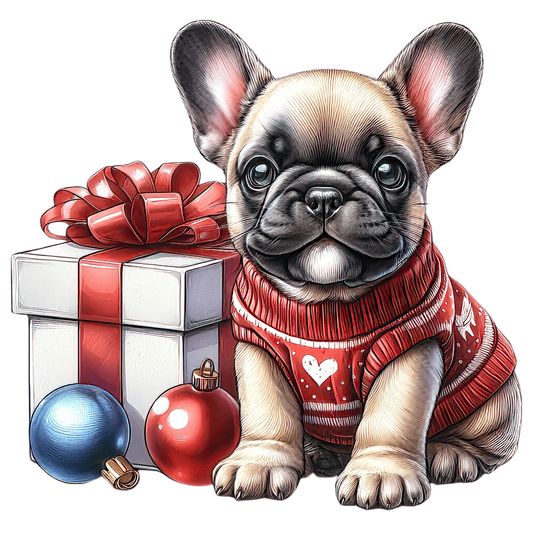 Französische Bulldogge Bügelbild Weihnachten #150