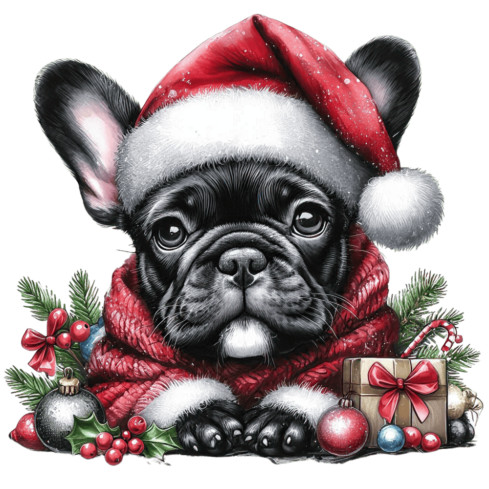 Französische Bulldogge Bügelbild Weihnachten #151