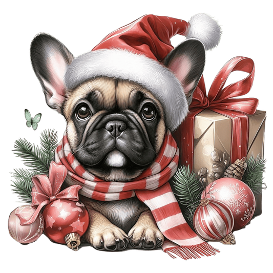 Französische Bulldogge Bügelbild Weihnachten #152