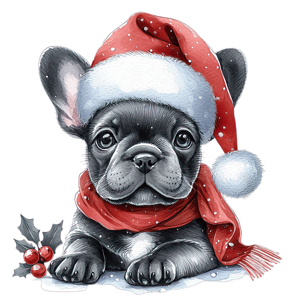 Französische Bulldogge Bügelbild Weihnachten #153