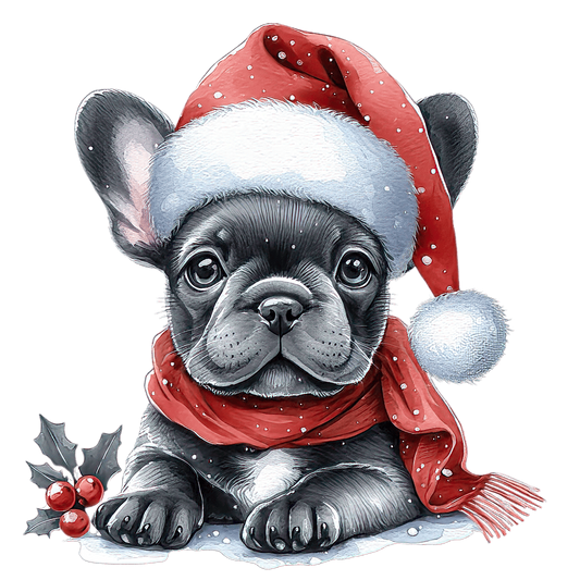 Französische Bulldogge Bügelbild Weihnachten #153