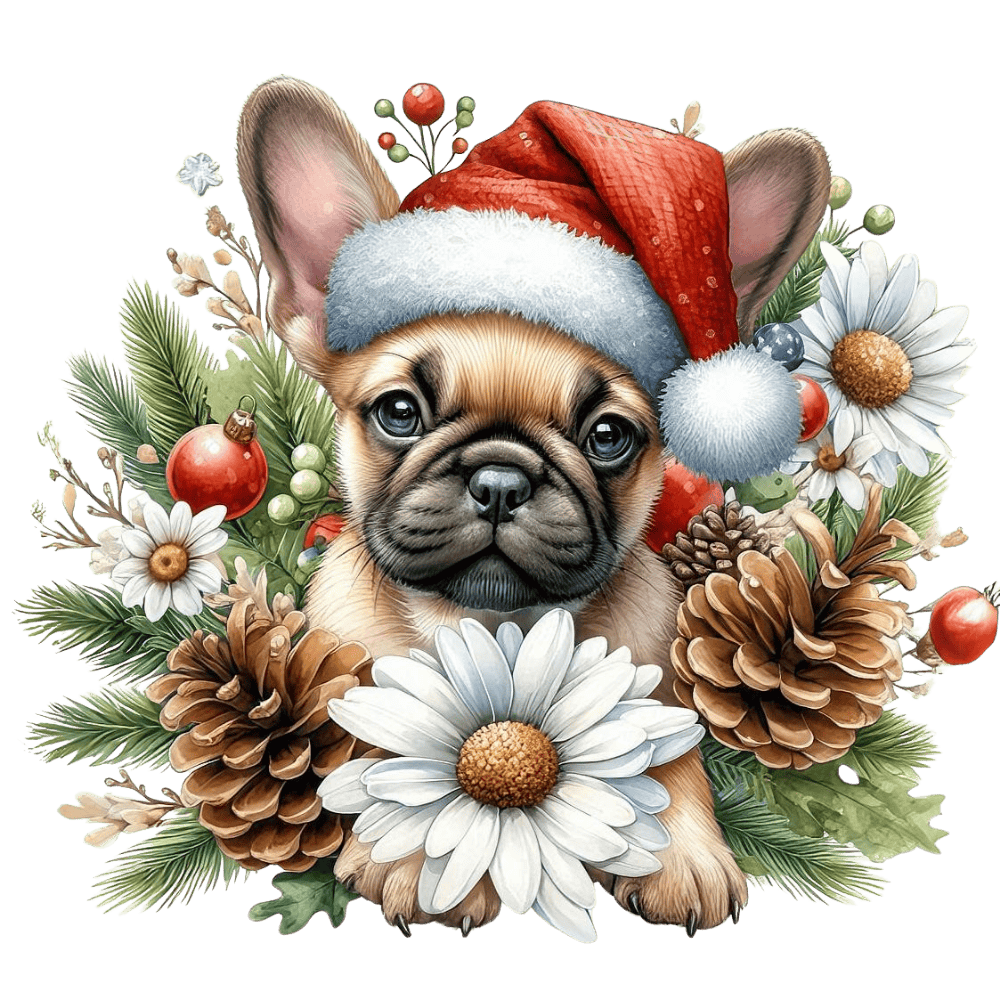 Französische Bulldogge Bügelbild Weihnachten #154