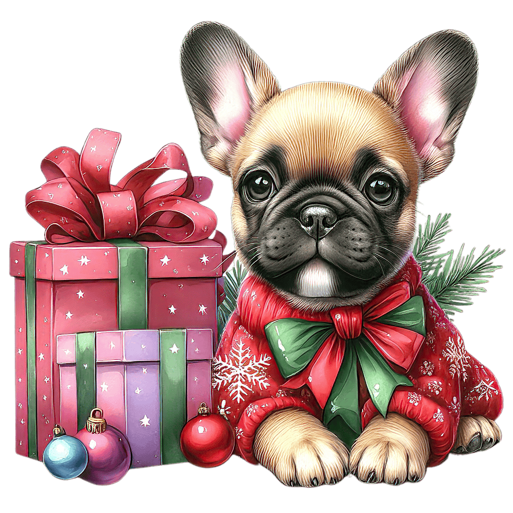 Französische Bulldogge Bügelbild Weihnachten #155
