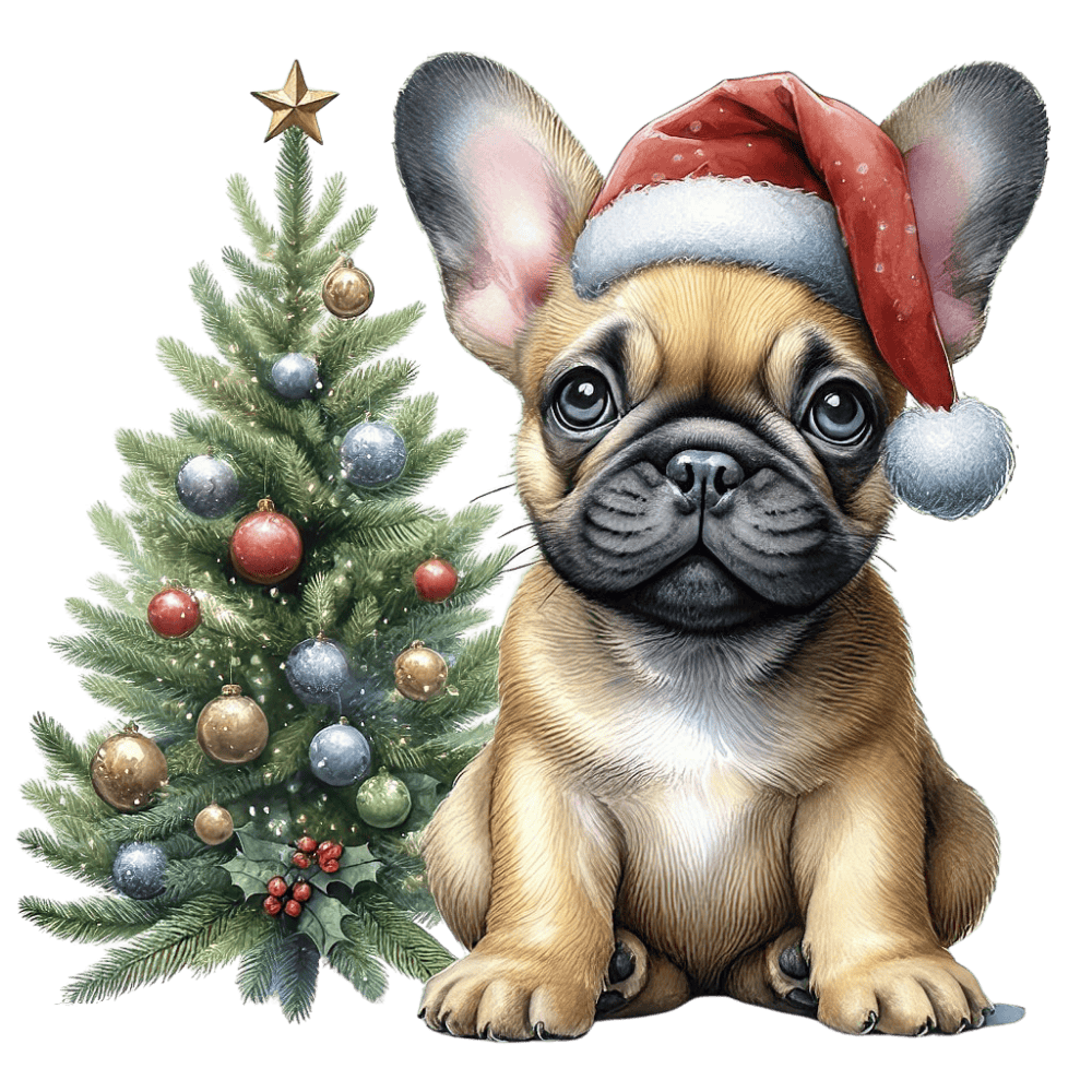 Französische Bulldogge Bügelbild Weihnachten #156