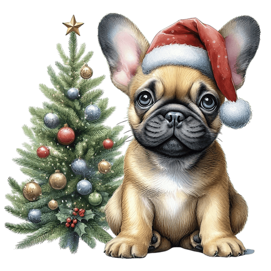 Französische Bulldogge Bügelbild Weihnachten #156
