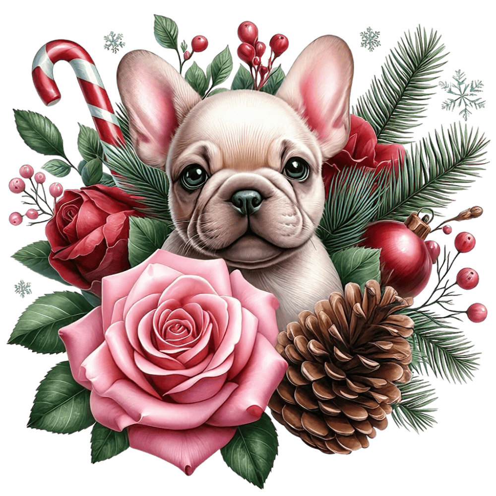 Französische Bulldogge Bügelbild Weihnachten #157