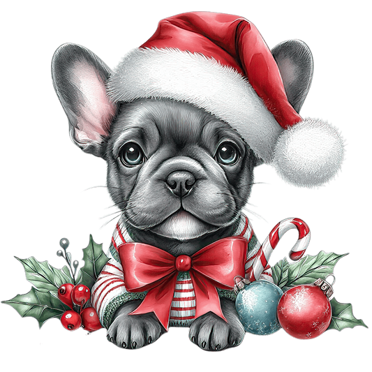 Französische Bulldogge Bügelbild Weihnachten #158