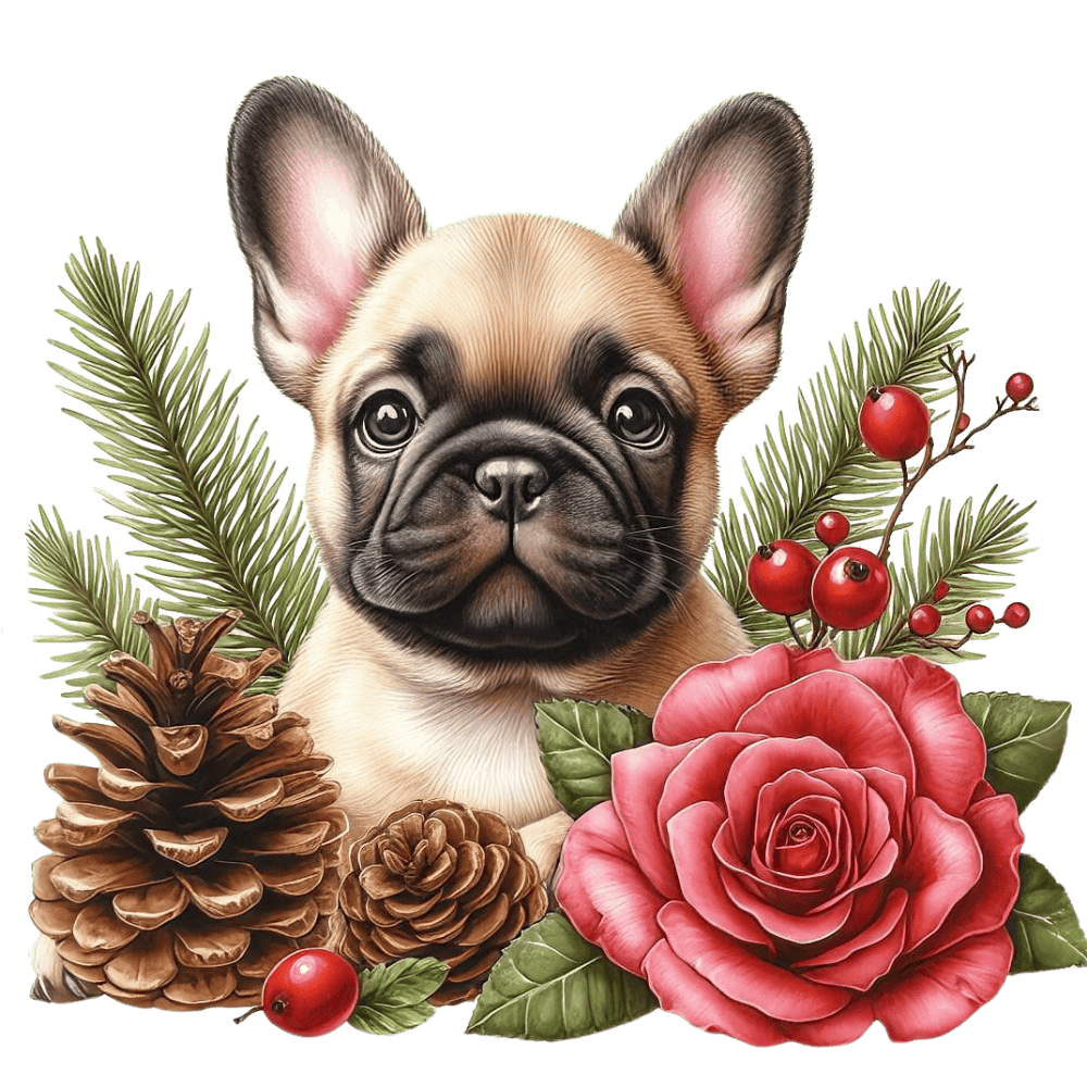 Französische Bulldogge Bügelbild Weihnachten #159