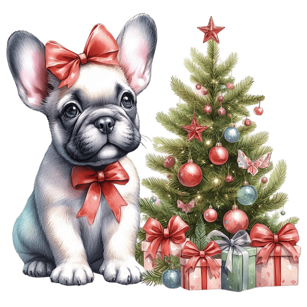 Französische Bulldogge Bügelbild Weihnachten #161