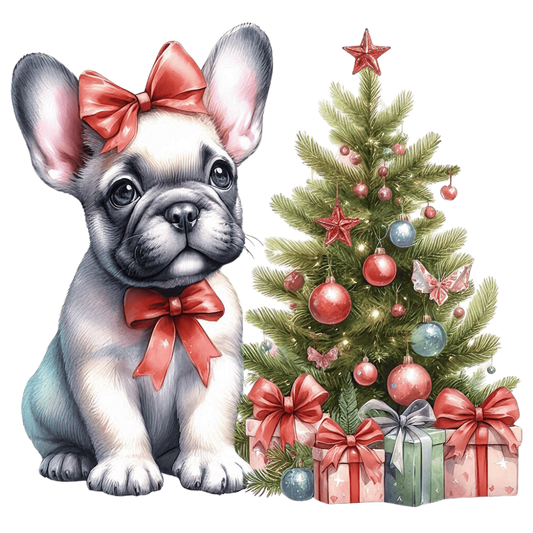 Französische Bulldogge Bügelbild Weihnachten #161