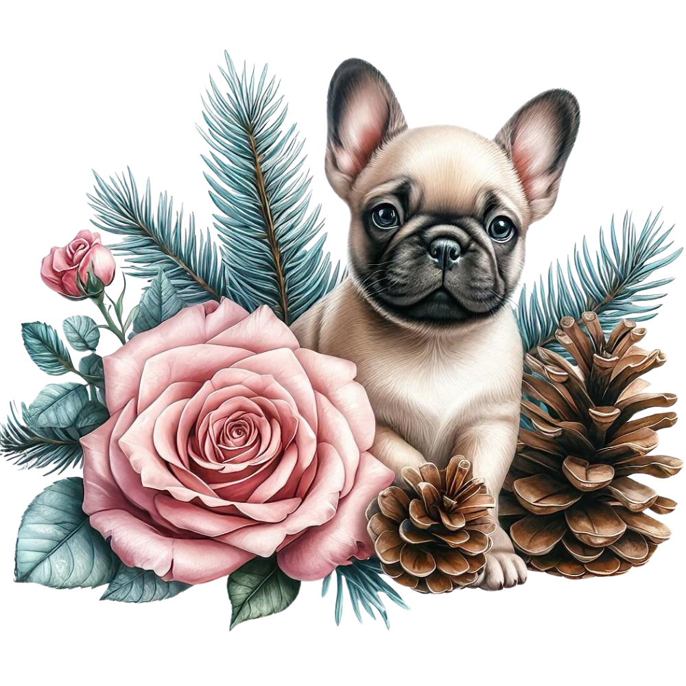 Französische Bulldogge Bügelbild Weihnachten #141
