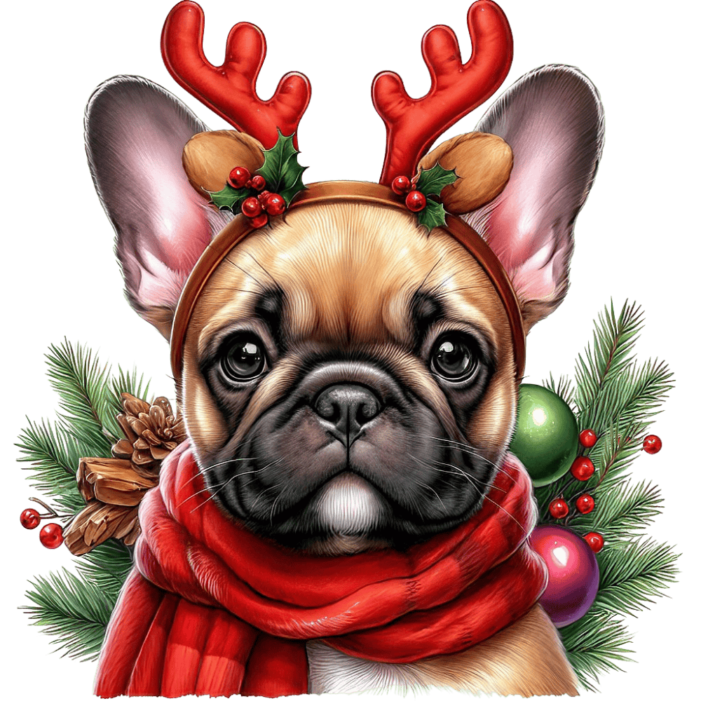 Französische Bulldogge Bügelbild Weihnachten #163