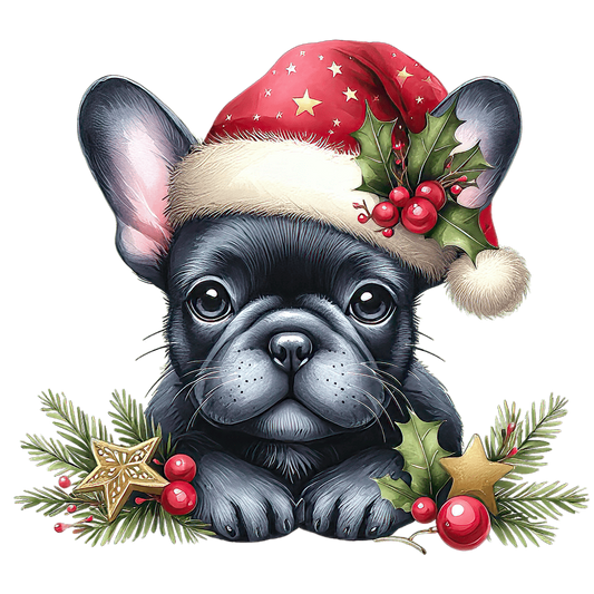 Französische Bulldogge Bügelbild Weihnachten #164