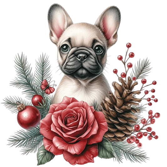 Französische Bulldogge Bügelbild Weihnachten #165