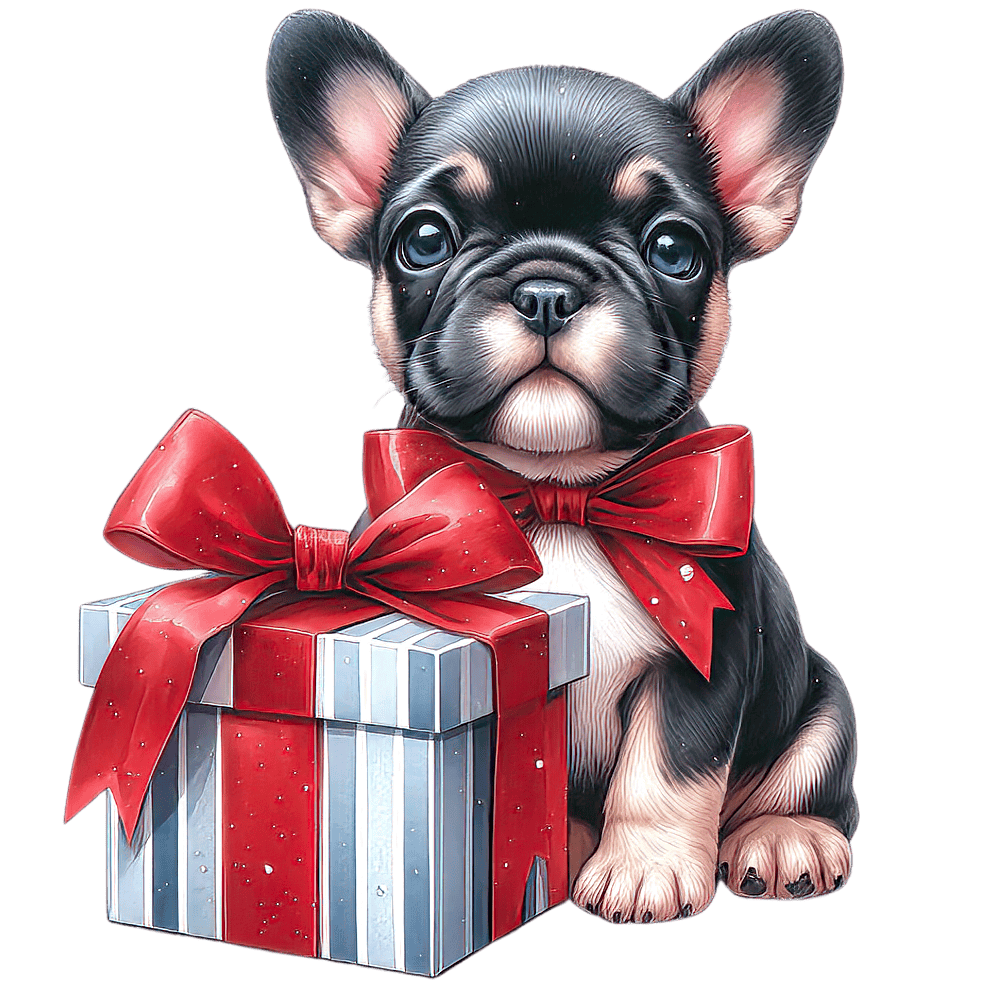 Französische Bulldogge Bügelbild Weihnachten #166