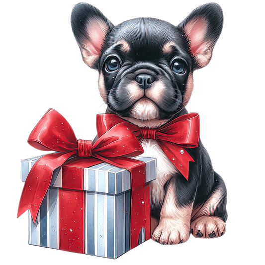 Französische Bulldogge Bügelbild Weihnachten #166