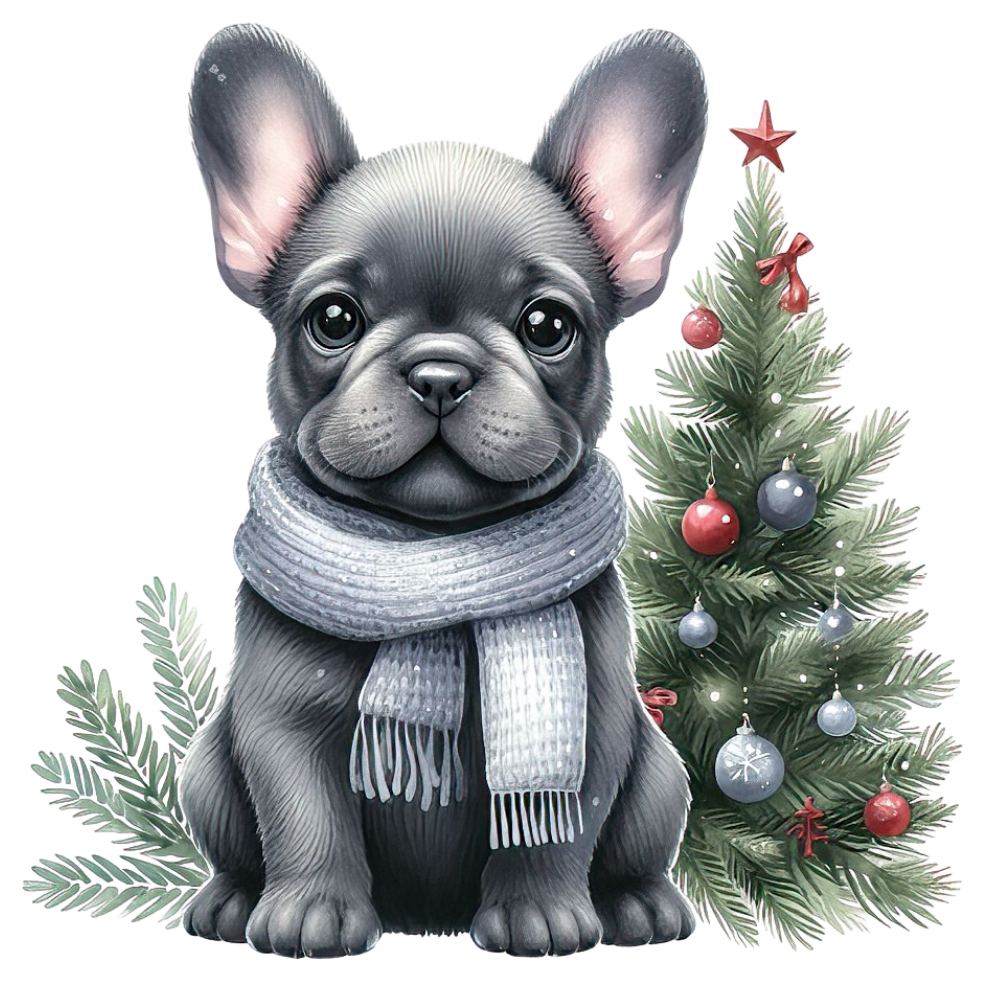 Französische Bulldogge Bügelbild Weihnachten #142